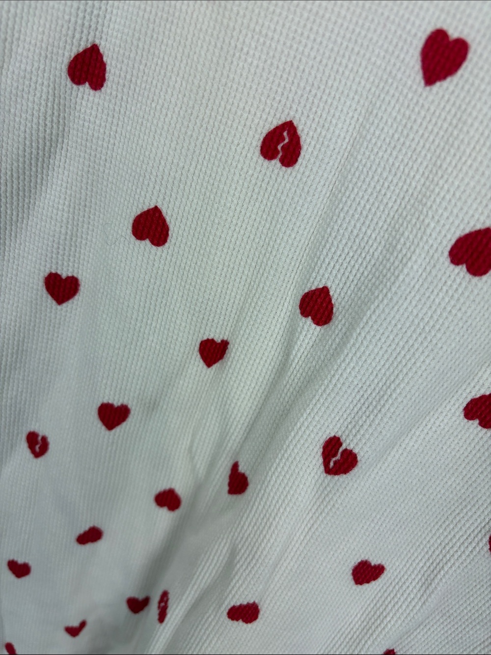 Victoria's Secret Thermal Waffle Knit Red Hearts on White Sleep-shirt PJ | M - Picture 6 of 10